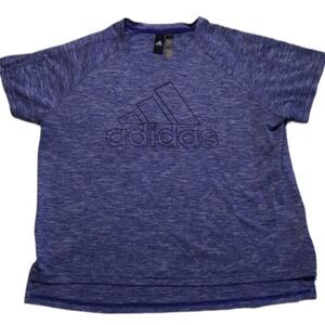 Adidas Spell Out Logo Athletic Top Tee Purple Sz L